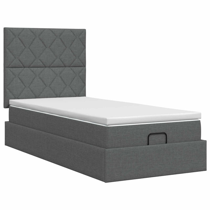 Pat ottoman cu saltea Gri închis 90 x 200 cm Țesătură WALTI