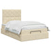 Pat ottoman cu saltea cu headboard Crem 120 x 190 cm Țesătură - WALTI WALTI