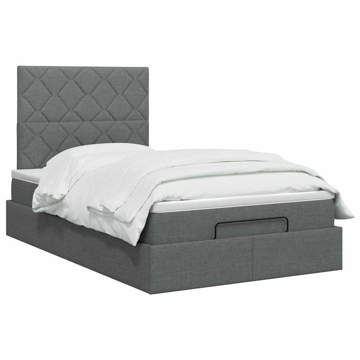 Pat ottoman cu saltea Gri închis 120 x 200 cm Țesătură - WALTI WALTI