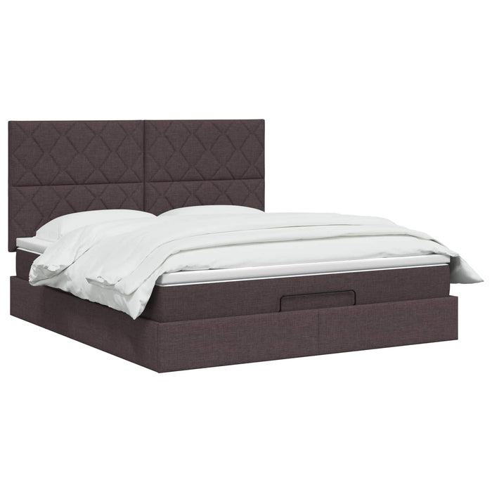Pat ottoman cu saltea Maro închis 140 x 200 cm Țesătură WALTI