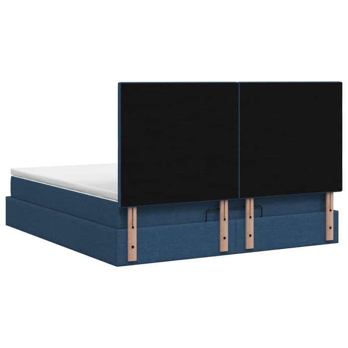 Pat ottoman cu saltea albastru 180 x 200 cm Țesătură WALTI