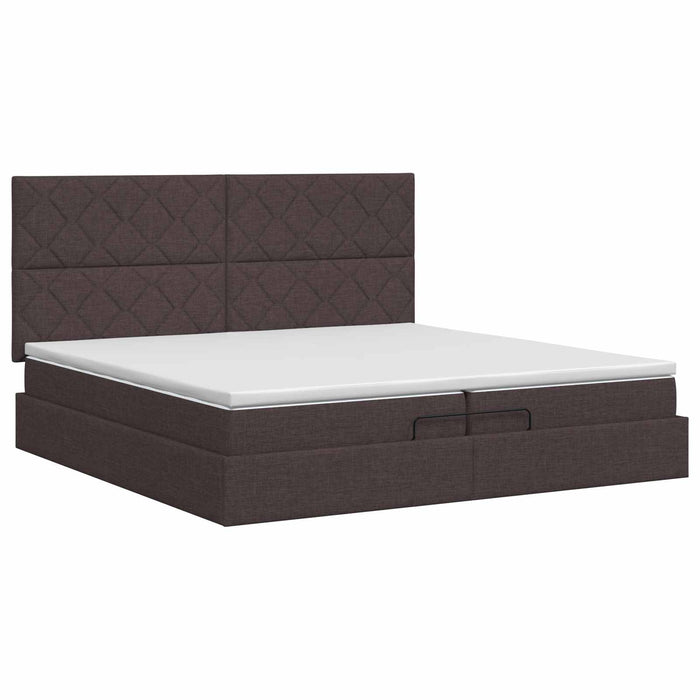 Pat ottoman cu saltea Maro închis 200 x 200 cm Țesătură WALTI