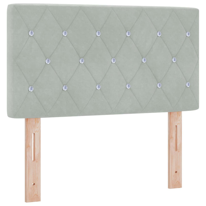 Pat ottoman cu saltea Gri deschis 80 x 200 cm Catifea WALTI