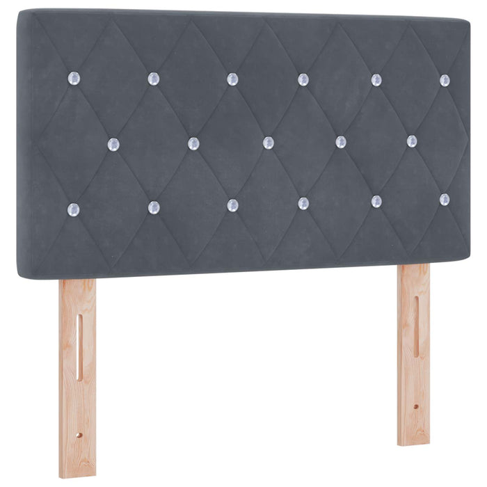 Pat ottoman cu saltea Gri închis 80 x 200 cm Catifea WALTI