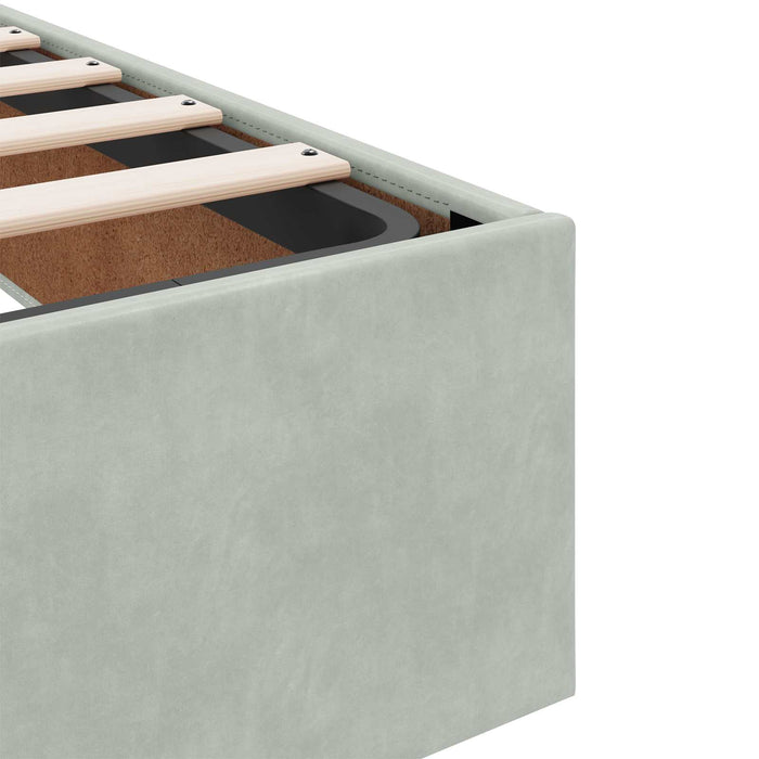 Pat ottoman cu saltea Gri deschis 100 x 200 cm Catifea WALTI