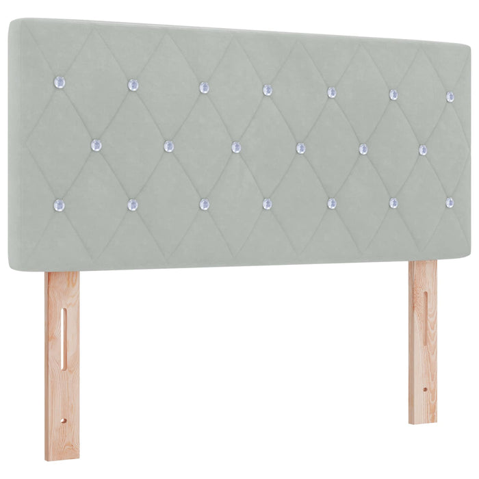 Pat ottoman cu saltea Gri deschis 100 x 200 cm Catifea WALTI