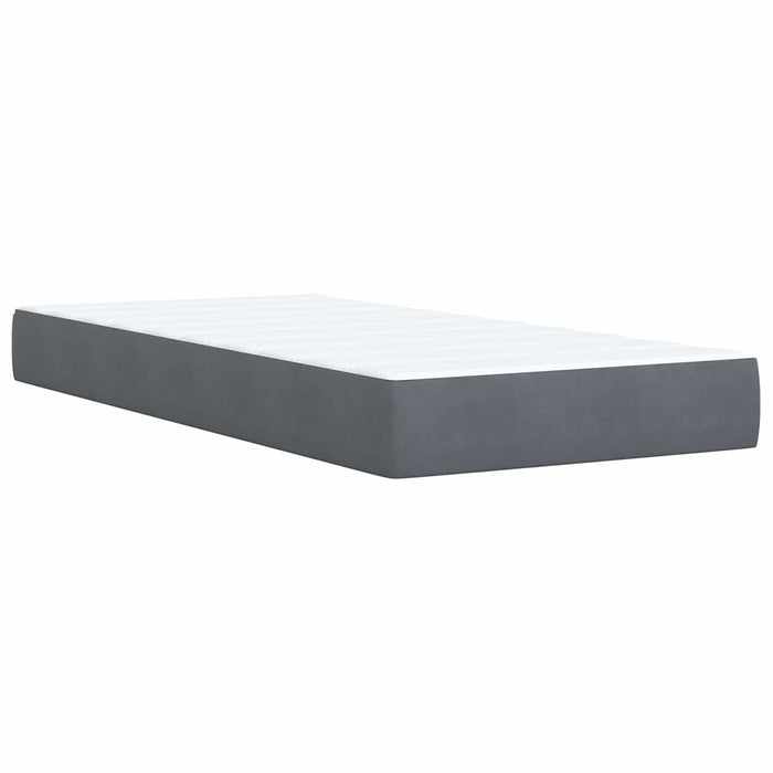Pat ottoman cu saltea Gri închis 100 x 200 cm Catifea - WALTI WALTI