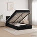 Pat ottoman cu saltea cu headboard Negru 120 x 190 cm Catifea - WALTI WALTI