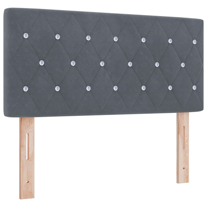 Pat ottoman cu saltea Gri închis 120 x 200 cm Catifea - WALTI WALTI