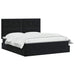 Pat ottoman cu saltea cu headboard Negru 160 x 200 cm Catifea - WALTI WALTI