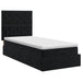 Pat ottoman cu saltea cu headboard Negru 80 x 200 cm Catifea - WALTI WALTI