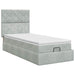 Pat ottoman cu saltea Gri deschis 100 x 200 cm Catifea - WALTI WALTI