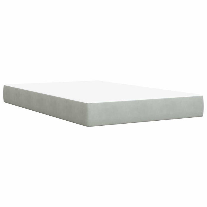 Pat ottoman cu saltea Gri deschis 120 x 190 cm Catifea WALTI