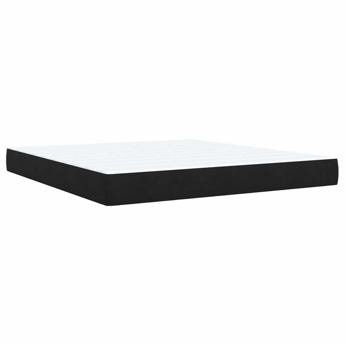Pat ottoman cu saltea cu headboard 2 buc. Negru Catifea - WALTI WALTI