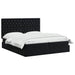 Pat ottoman cu saltea cu headboard 2 buc. Negru Catifea - WALTI WALTI