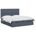Pat ottoman cu saltea cu headboard 2 buc. Gri închis Catifea - WALTI WALTI