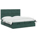 Pat ottoman cu saltea cu headboard 2 buc. Verde închis Catifea - WALTI WALTI