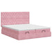 Pat ottoman cu saltea cu headboard 2 buc. Roz Catifea - WALTI WALTI