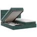 Pat ottoman cu saltea cu headboard 2 buc. Verde închis Catifea - WALTI WALTI