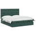 Pat ottoman cu saltea cu headboard 2 buc. Verde închis Catifea - WALTI WALTI