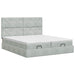Pat ottoman cu saltea cu headboard 2 buc. Gri deschis Catifea - WALTI WALTI
