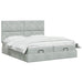 Pat ottoman cu saltea cu headboard 2 buc. Gri deschis Catifea - WALTI WALTI