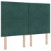 Pat ottoman cu saltea cu headboard 2 buc. Verde închis Catifea - WALTI WALTI