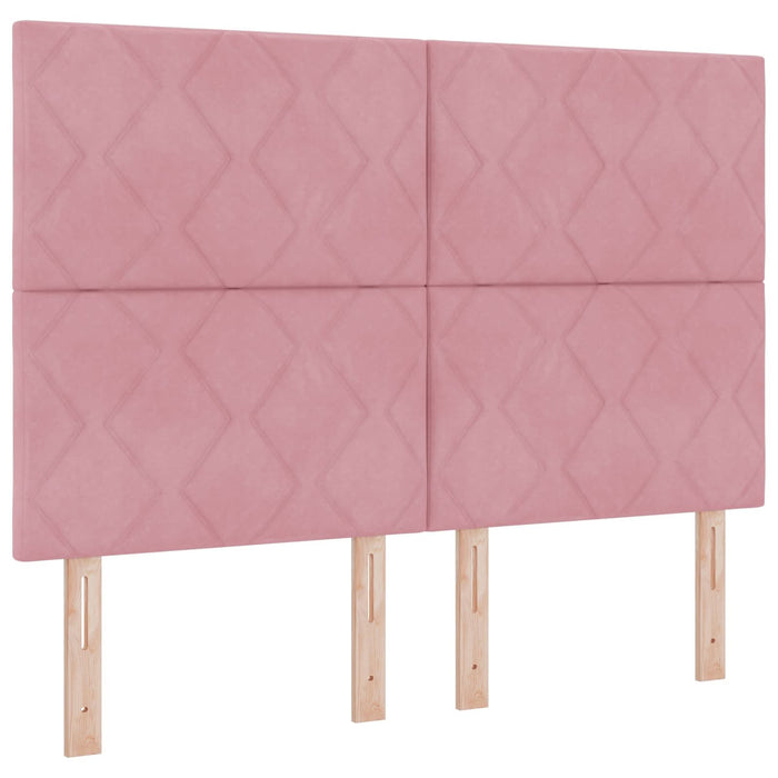 Pat ottoman cu saltea cu headboard 2 buc. Roz Catifea - WALTI WALTI