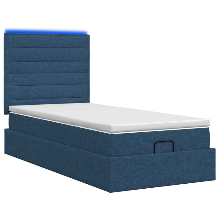 Pat Ottoman cu Saltea și LED albastru 80 x 200 cm Țesătură WALTI