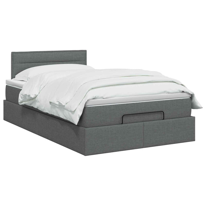 Pat Ottoman cu Saltea și LED Gri închis 120 x 190 cm Țesătură WALTI