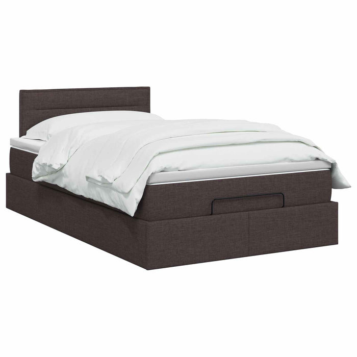Pat Ottoman cu Saltea și LED Maro închis 120 x 190 cm Țesătură WALTI