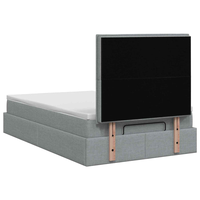 Pat Ottoman cu Saltea și LED Gri deschis 120 x 200 cm Țesătură WALTI