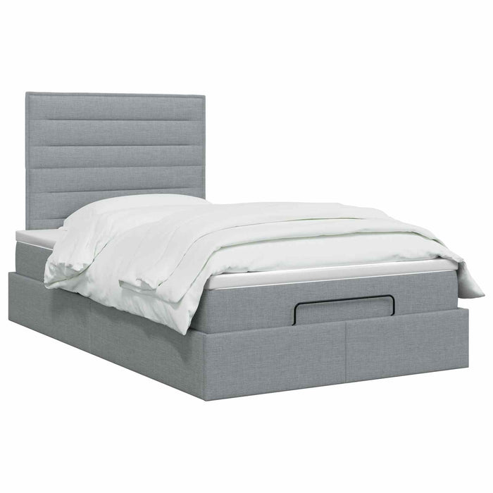 Pat Ottoman cu Saltea și LED Gri deschis 120 x 200 cm Țesătură WALTI