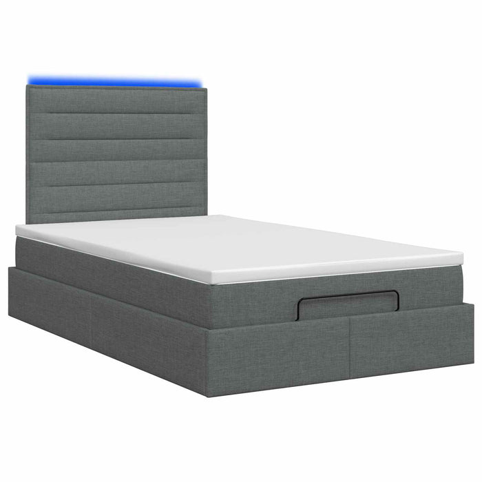 Pat Ottoman cu Saltea și LED Gri închis 120 x 200 cm Țesătură WALTI