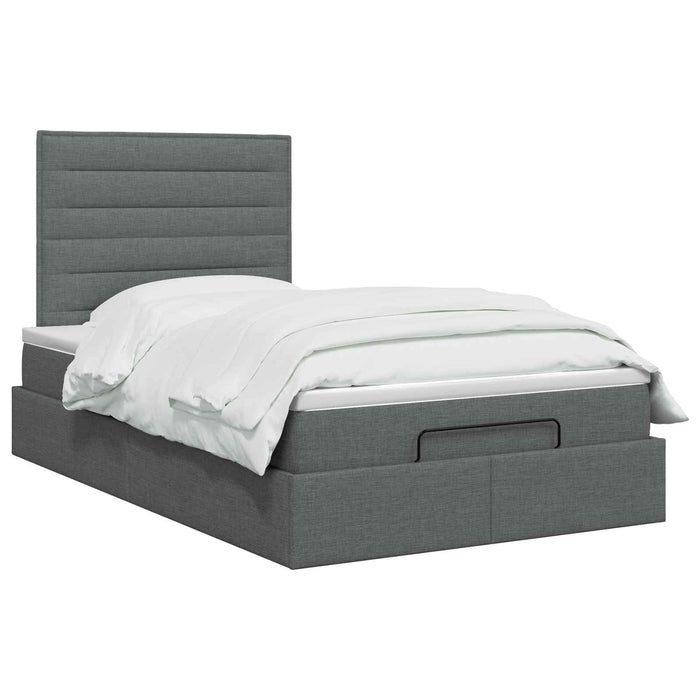 Pat Ottoman cu Saltea și LED Gri închis 120 x 200 cm Țesătură WALTI