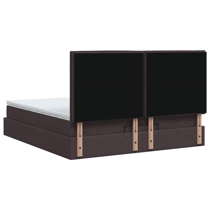 Pat Ottoman cu Saltea și LED Maro închis 140 x 200 cm Țesătură WALTI