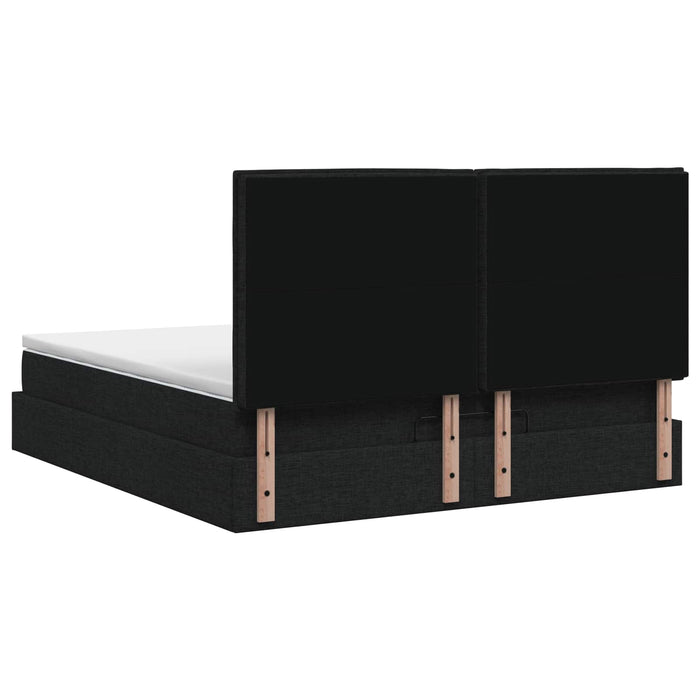 Pat Ottoman cu Saltea și LED Negru 160 x 200 cm Țesătură WALTI