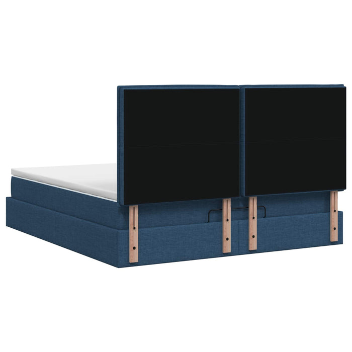Pat Ottoman cu Saltea și LED albastru 160 x 200 cm Țesătură WALTI