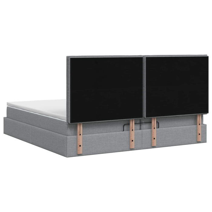 Pat Ottoman cu Saltea și LED Gri deschis 200 x 200 cm Țesătură WALTI