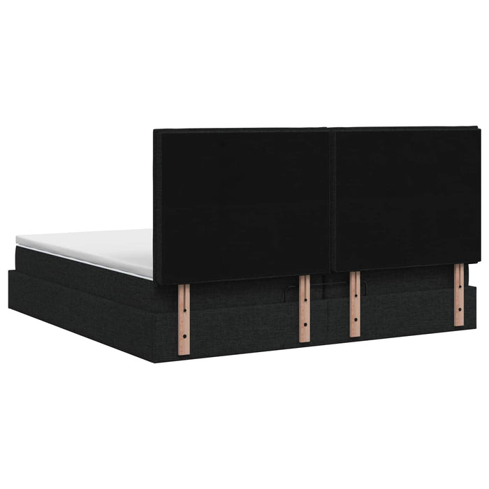 Pat Ottoman cu Saltea și LED Negru 200 x 200 cm Țesătură WALTI