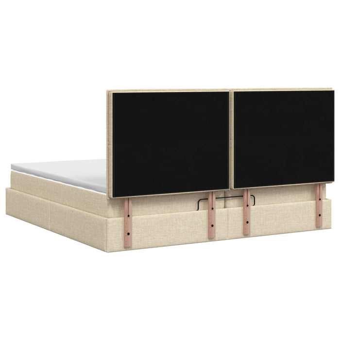 Pat Ottoman cu Saltea și LED Crem 200 x 200 cm Țesătură WALTI