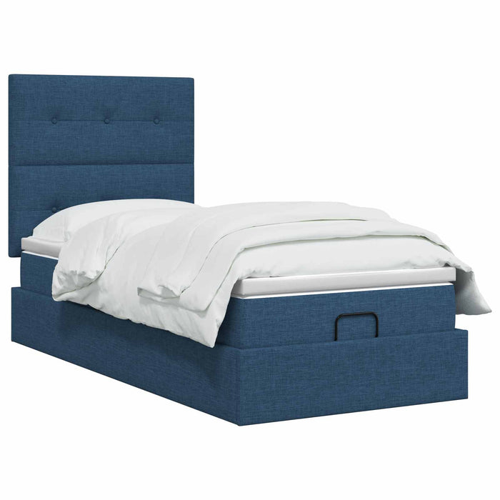 Pat Ottoman cu Saltea și LED albastru 90 x 200 cm Țesătură - WALTI WALTI