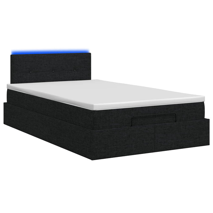 Pat Ottoman cu Saltea și LED Negru 120 x 190 cm Țesătură - WALTI WALTI