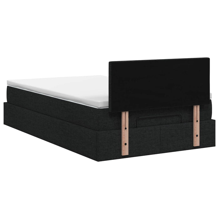 Pat Ottoman cu Saltea și LED Negru 120 x 190 cm Țesătură - WALTI WALTI