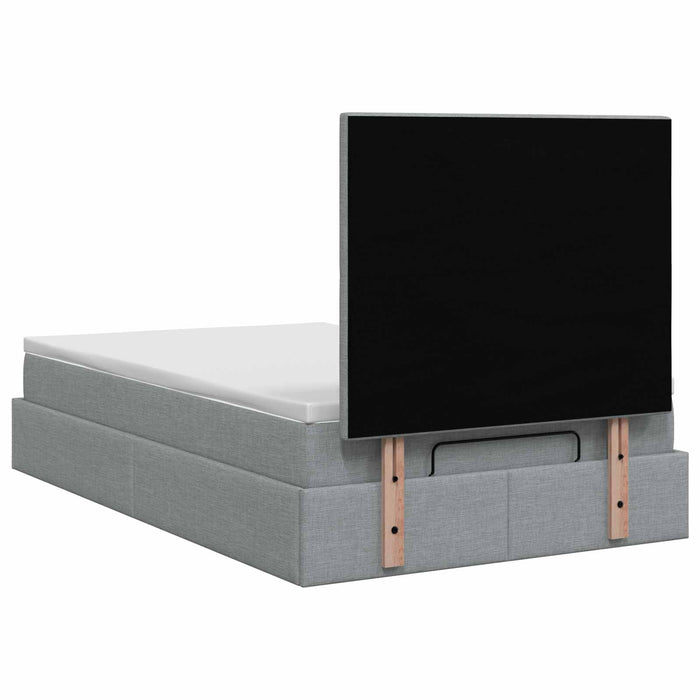 Pat Ottoman cu Saltea și LED Gri deschis 120 x 200 cm Țesătură WALTI