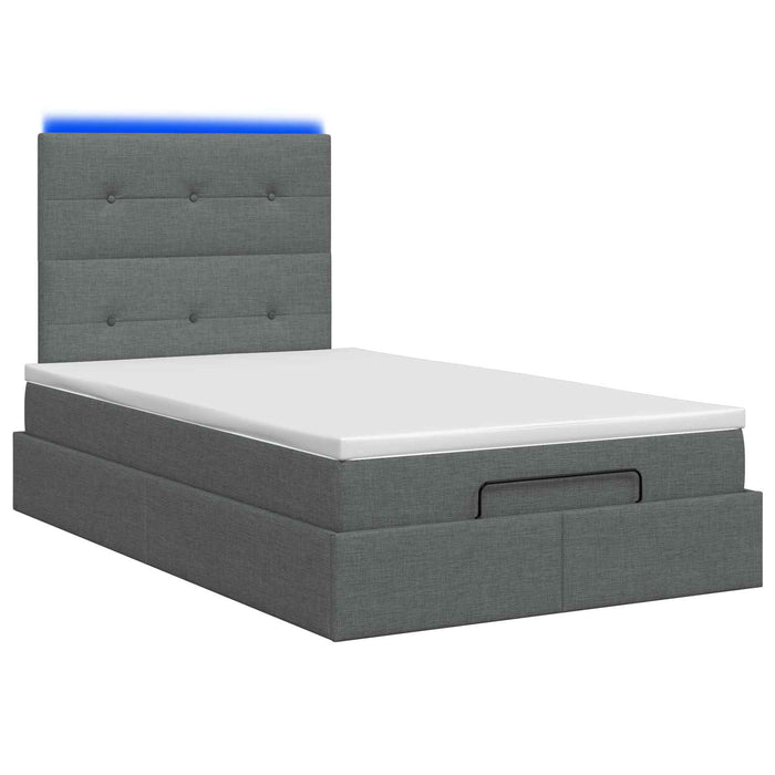 Pat Ottoman cu Saltea și LED Gri închis 120 x 200 cm Țesătură - WALTI WALTI