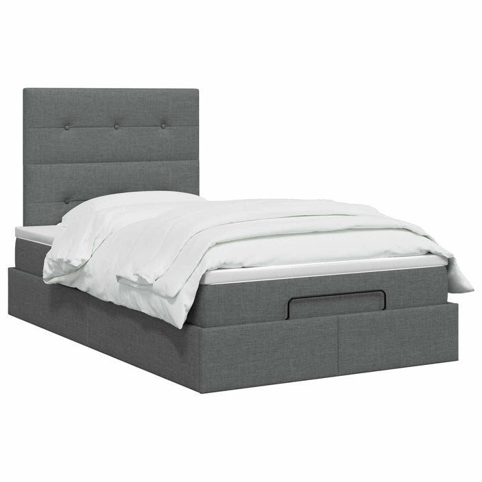 Pat Ottoman cu Saltea și LED Gri închis 120 x 200 cm Țesătură - WALTI WALTI