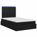Pat Ottoman cu Saltea și LED Negru 120 x 200 cm Țesătură - WALTI WALTI