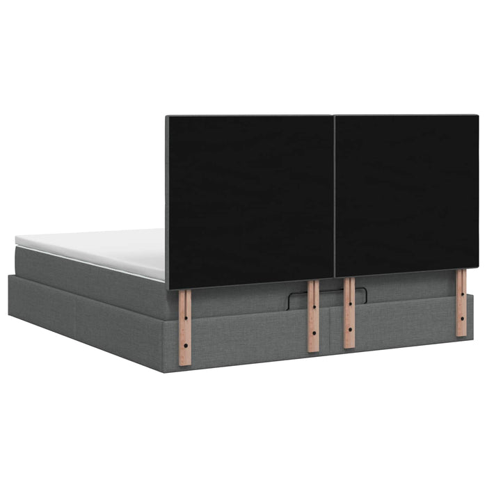 Pat Ottoman cu Saltea și LED Gri închis 180 x 200 cm Țesătură WALTI