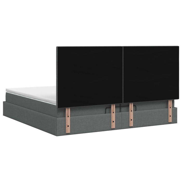 Pat Ottoman cu Saltea și LED Gri închis 200 x 200 cm Țesătură WALTI